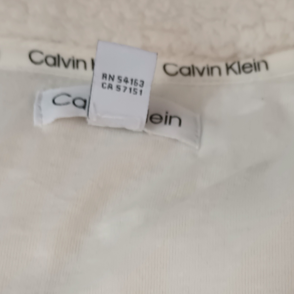 Calvin Klein Cream Teddy Fleece Jacket M - Picture 8 of 11